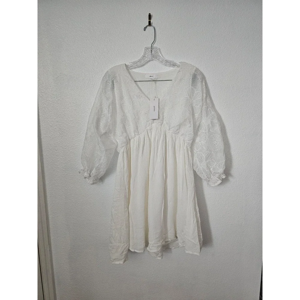New!! Aeom White Lace Dress Women's Size Large - Picture 1 of 6